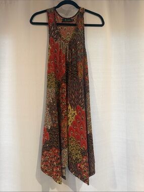 Asymmetrical Paisley Maxi Dress - Multicolor